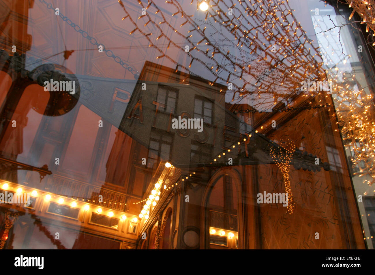 A patisserie pastry shop window in the Place De Theatre, Lille, France. Stock Photo