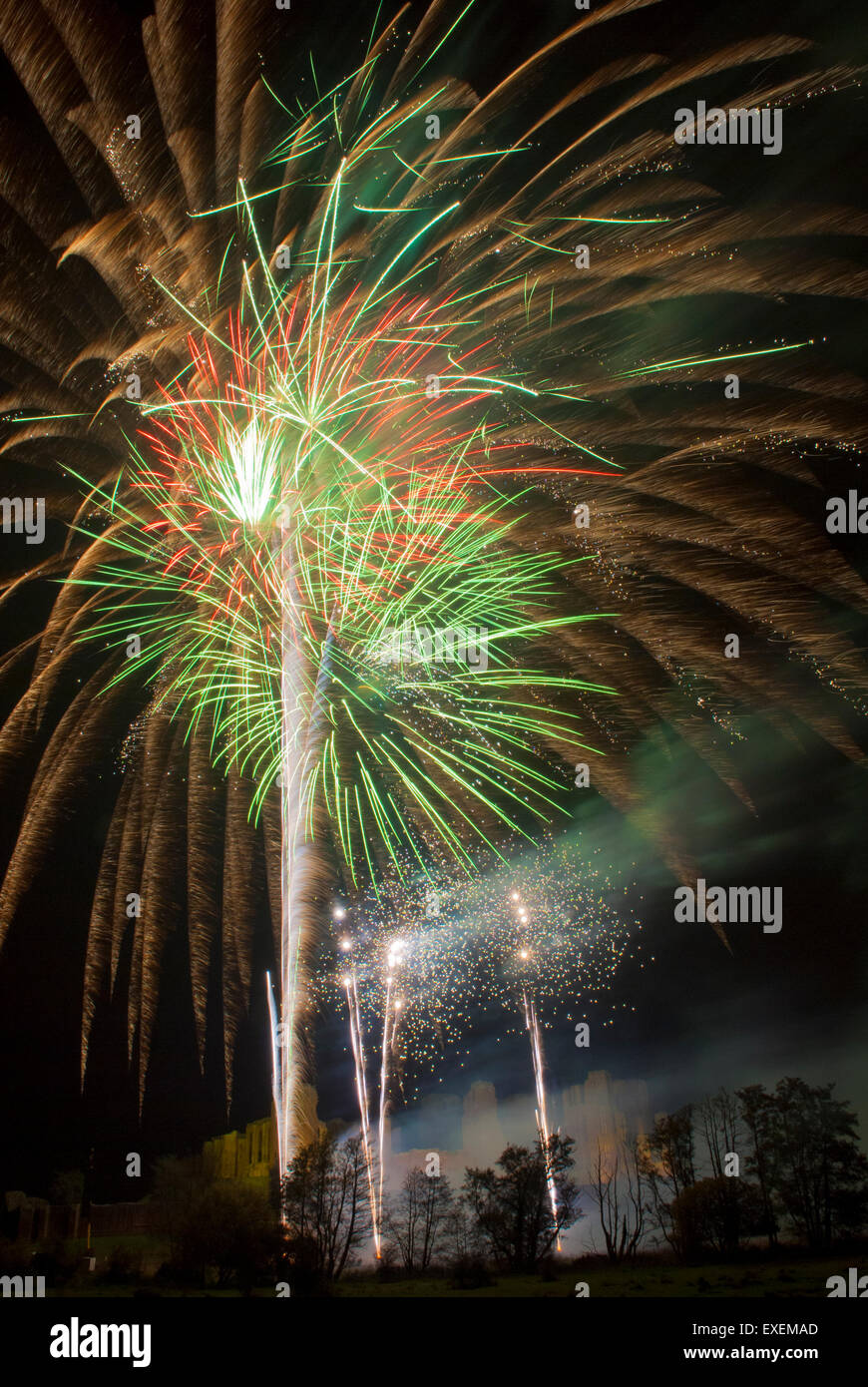 Fireworks Kenilworth Castle Stock Photo Alamy