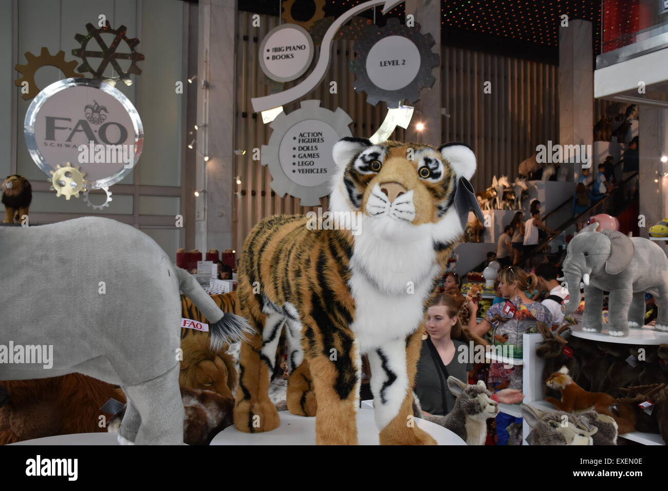 New York, USA. 9th July, 2015. Plush and cuddly toys are on display at