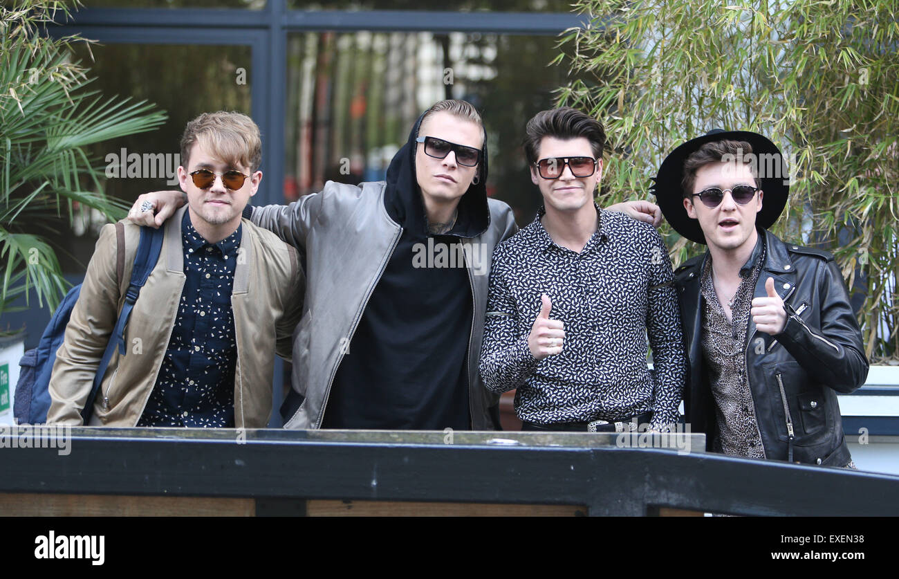 Rixton outside ITV Studios today Featuring: Rixton, Jake Roche, Charley ...