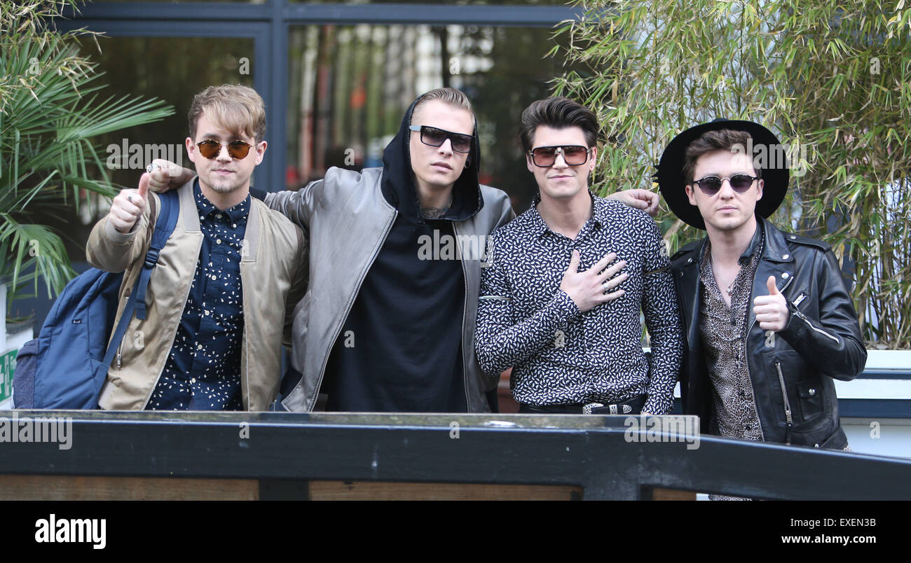 Rixton outside ITV Studios today Featuring: Rixton, Jake Roche, Charley ...