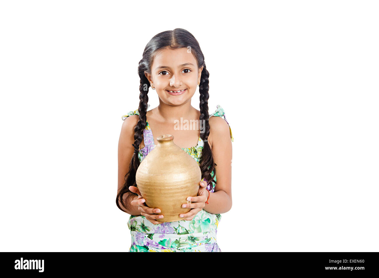 1 indian rural Kids girl Piggy Bank Saving money Stock Photo - Alamy