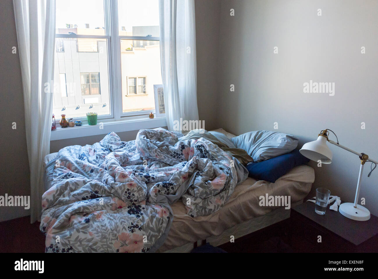 New York City, NY, USA, Unmade Bed in 
