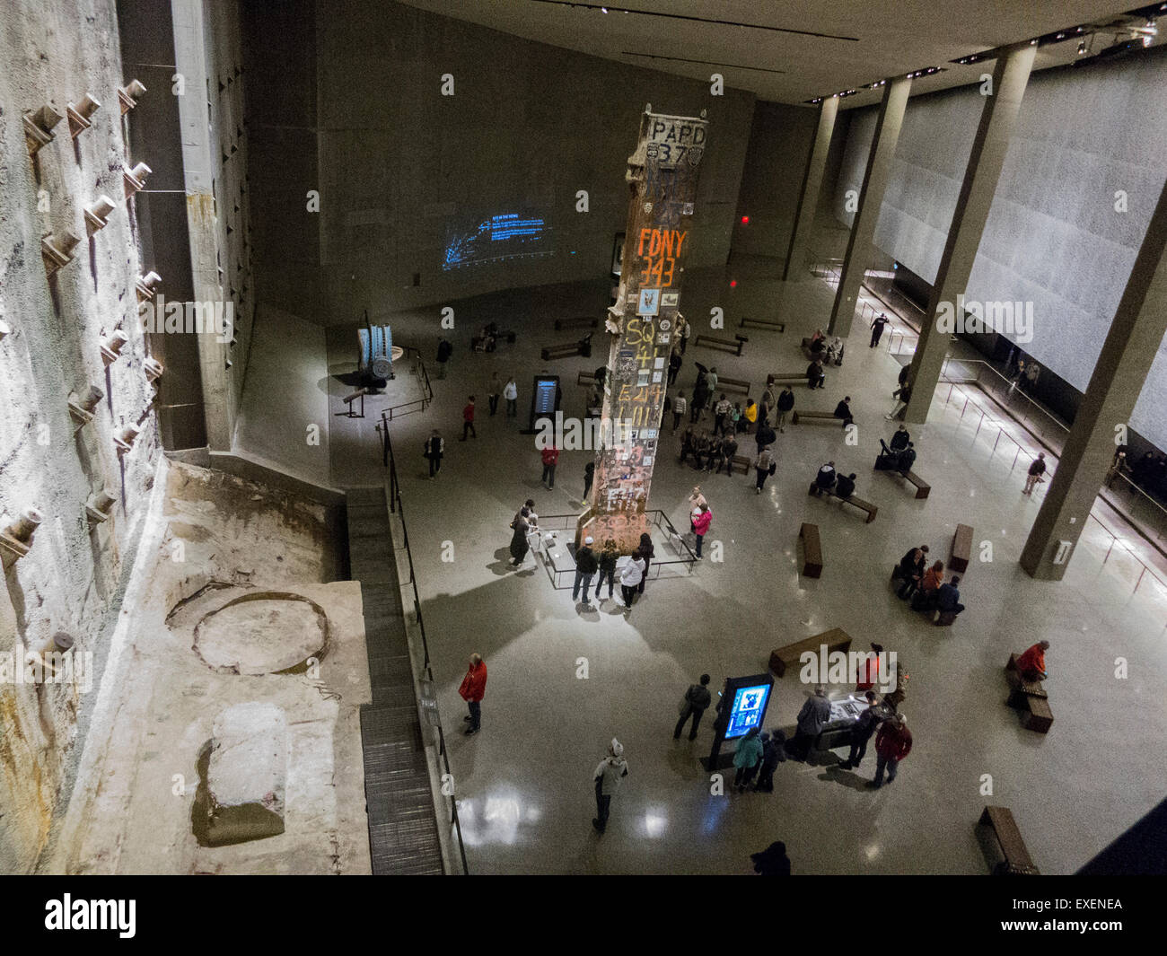 Inside the National September 11 Memorial & Museum in New York Stock Photo