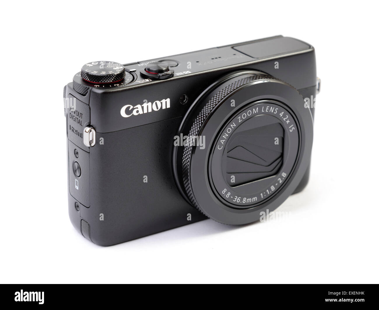 Canon PowerShot G7X compact digital camera isolated on white background