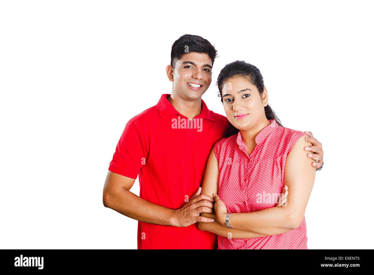 Lovely indian couple in love, wear at saree and elegant suit, • wall  stickers 2, curly, romance | myloview.com
