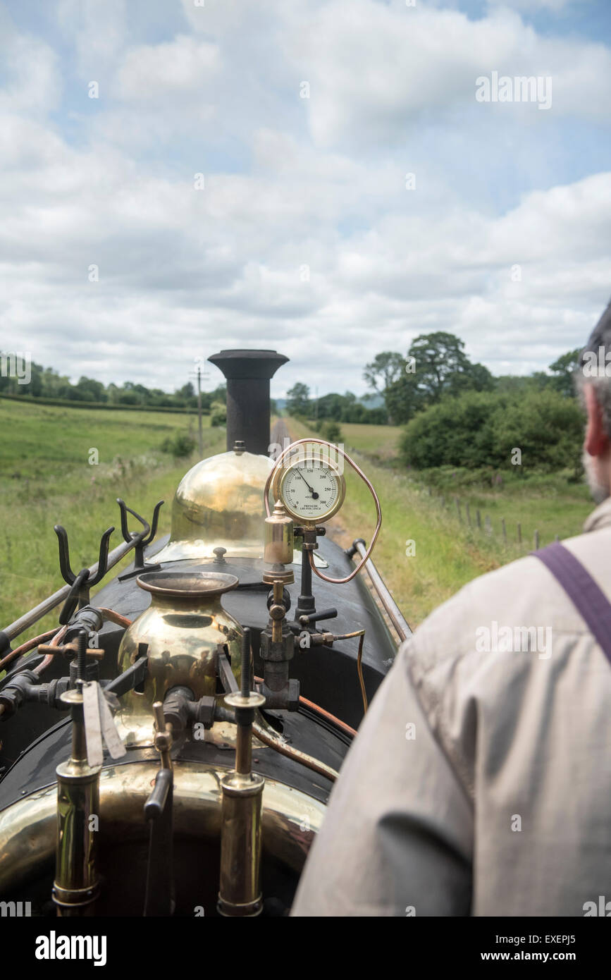Steam train driving through the countryside, Bala Lake Railway, Wales