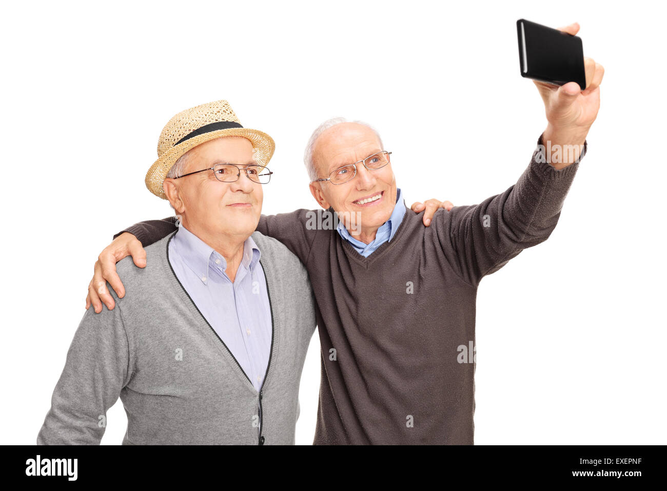 Senior men taking selfie hi-res stock photography and images - Alamy