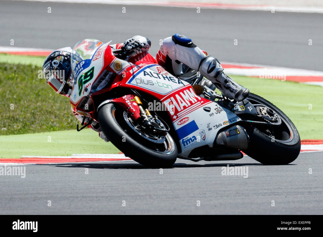Misano Adriatico, Italy - June 21, 2015: Ducati Panigale R of Althea Racing Team, driven by CANEPA Niccolò Stock Photo
