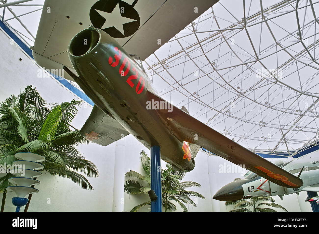 The Mikoyan-Gurevich MiG-17, known as the Fresco, was a Soviet-built jet fighter used from the 1950s onwards. It was powered by the Klimov VK-1 engine and saw service in multiple Cold War conflicts. Stock Photo