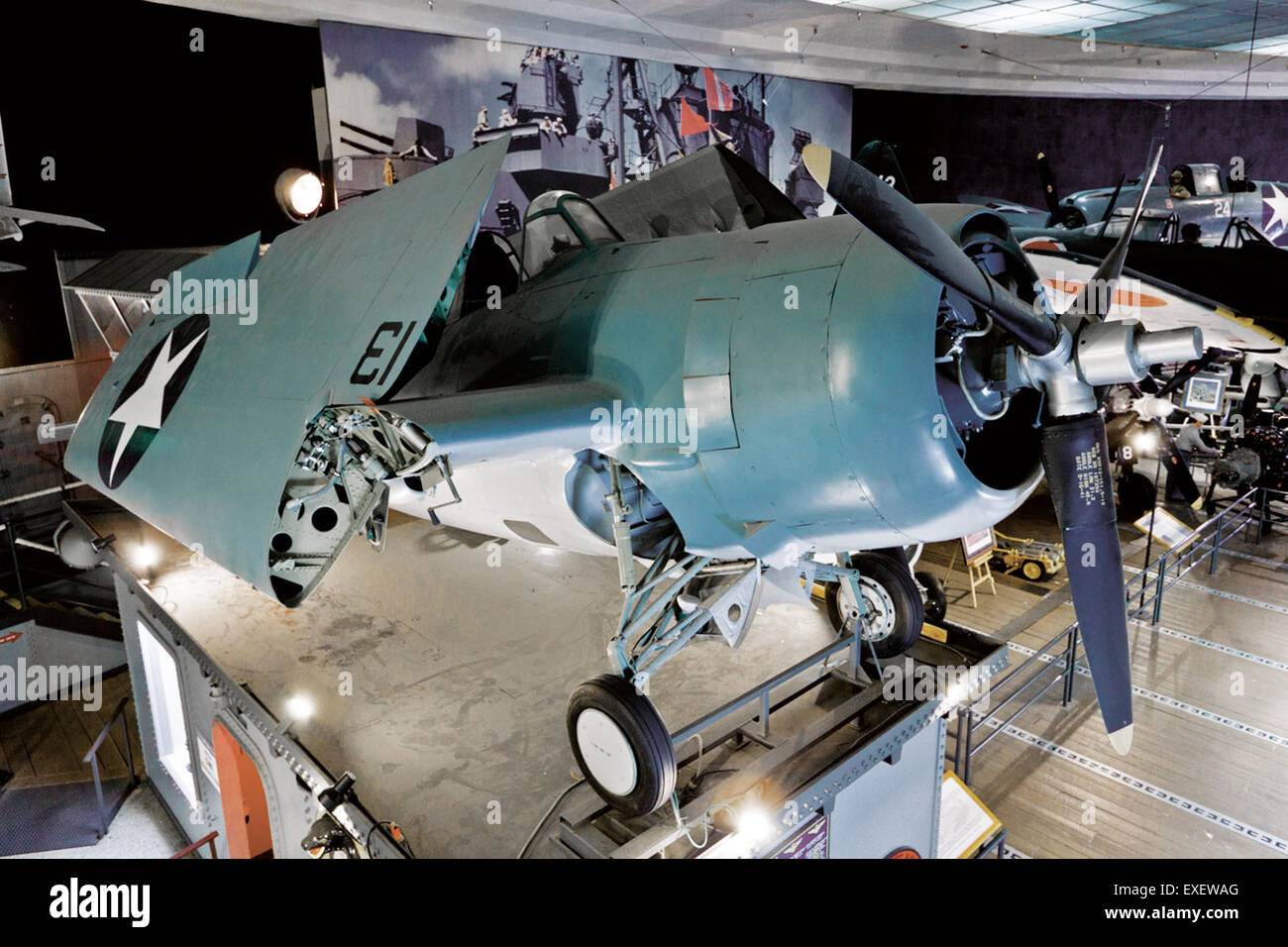 The Grumman F4F-4 Wildcat, a naval fighter aircraft, played a key role in the U.S. Navy during World War II. Known for its rugged design and reliability, the F4F-4 was a vital part of the Pacific theater’s aerial combat operations. It was powered by the Pratt & Whitney R-1830 Twin Wasp engine. Stock Photo