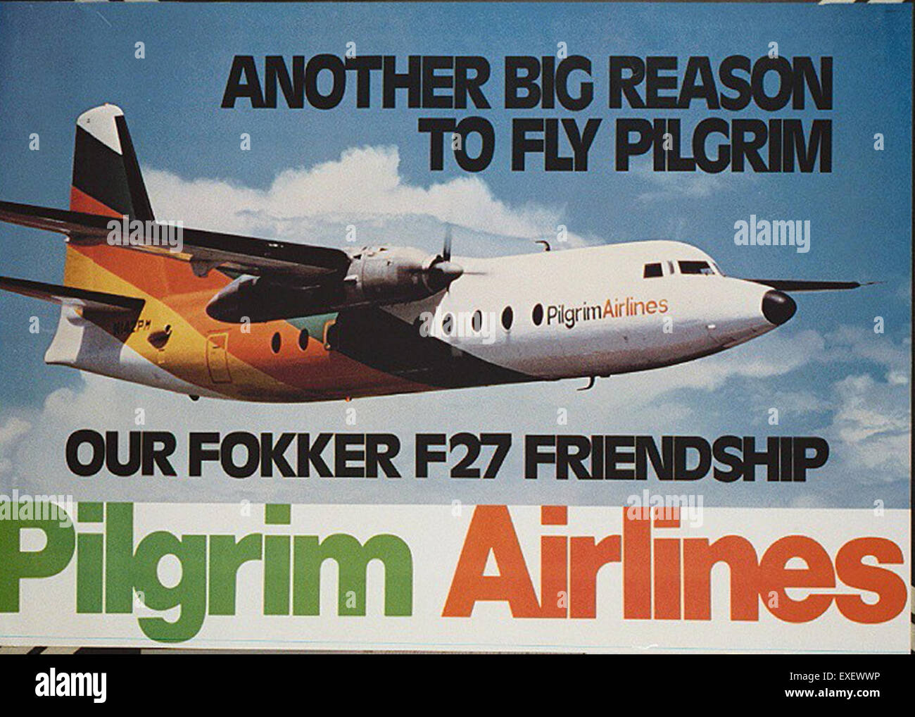 Pilgrim Airlines Poster Stock Photo
