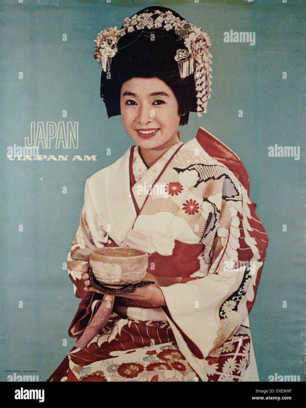 PanAm Japan Poster Stock Photo