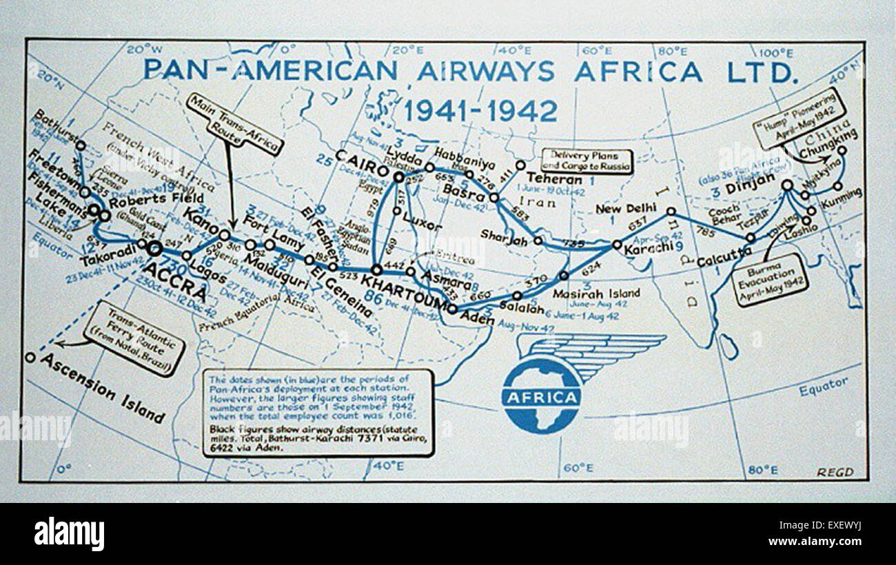 PanAm Africa Map Poster Stock Photo
