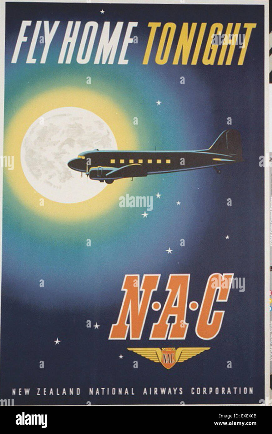NAC Fly Home Tonight Poster Stock Photo
