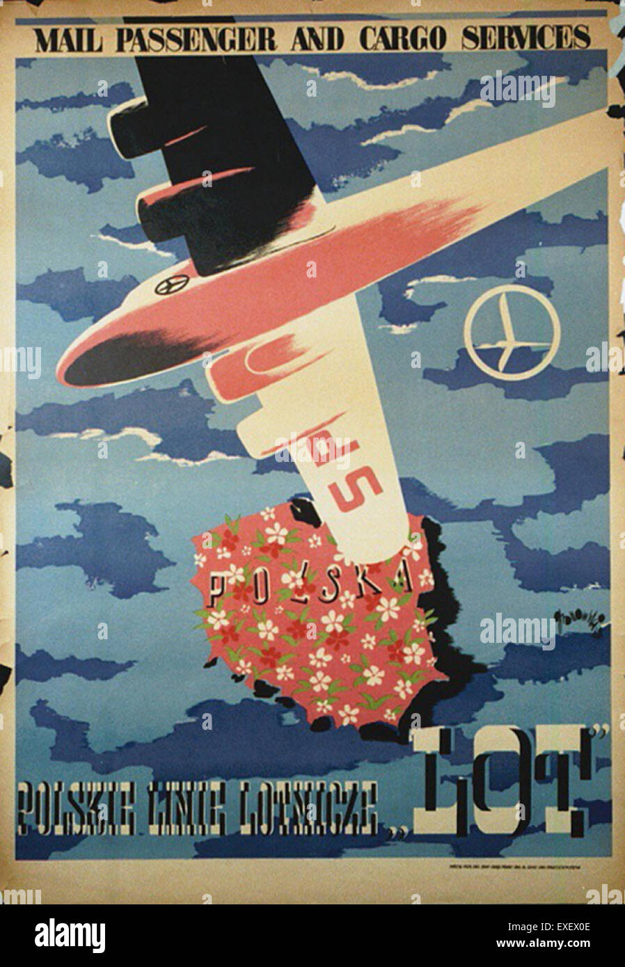 LOT Polish Airlines Poster Stock Photo