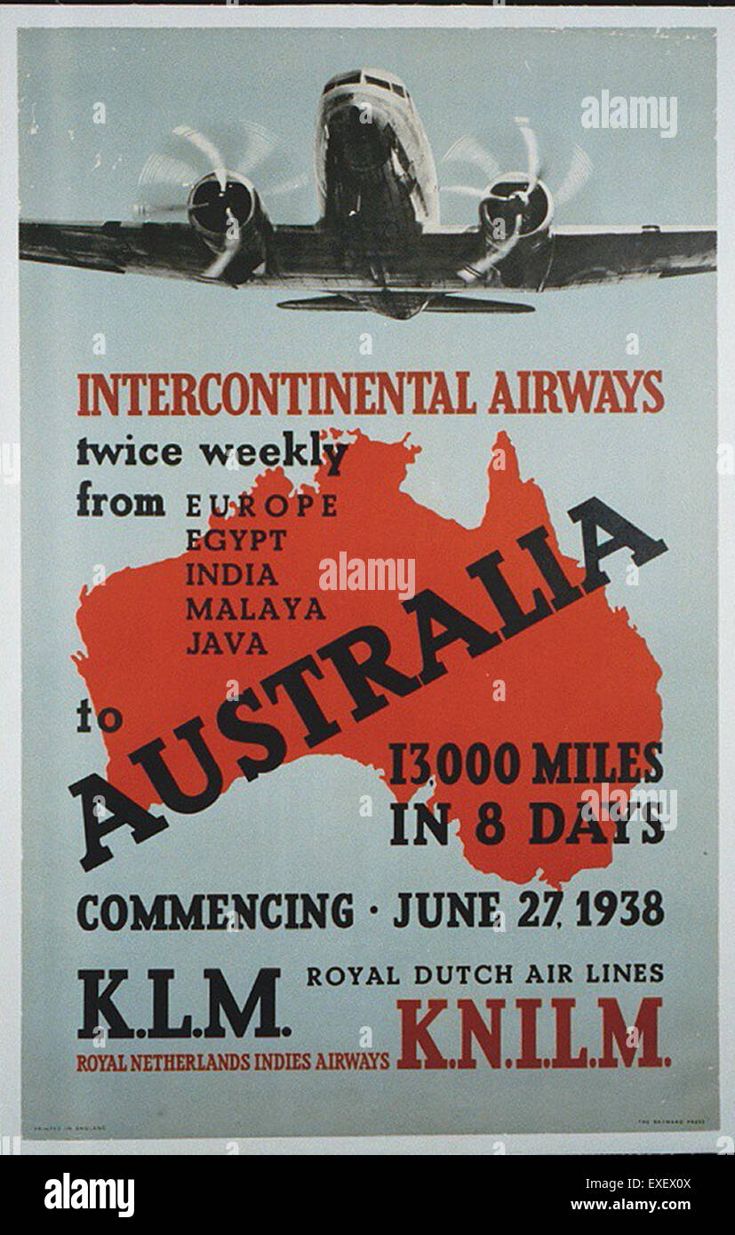 KLM Intercontinental Service Poster Stock Photo