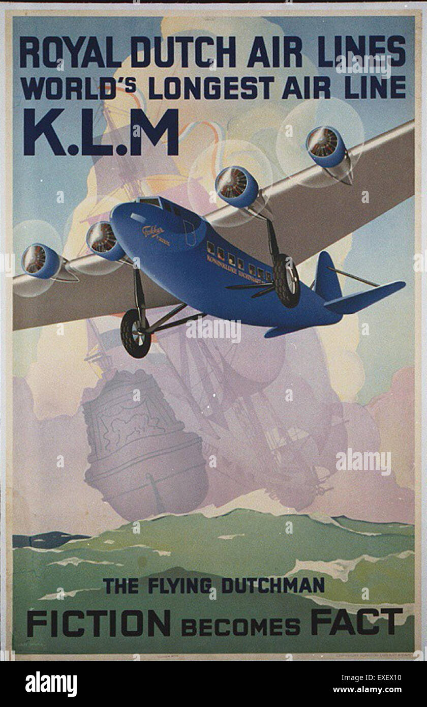K.L.M  DUTCH AIRLINES パンフレット レトロ 希少 KLM Flying Dutchman Vintage Dutch Airline Poster - Etsy