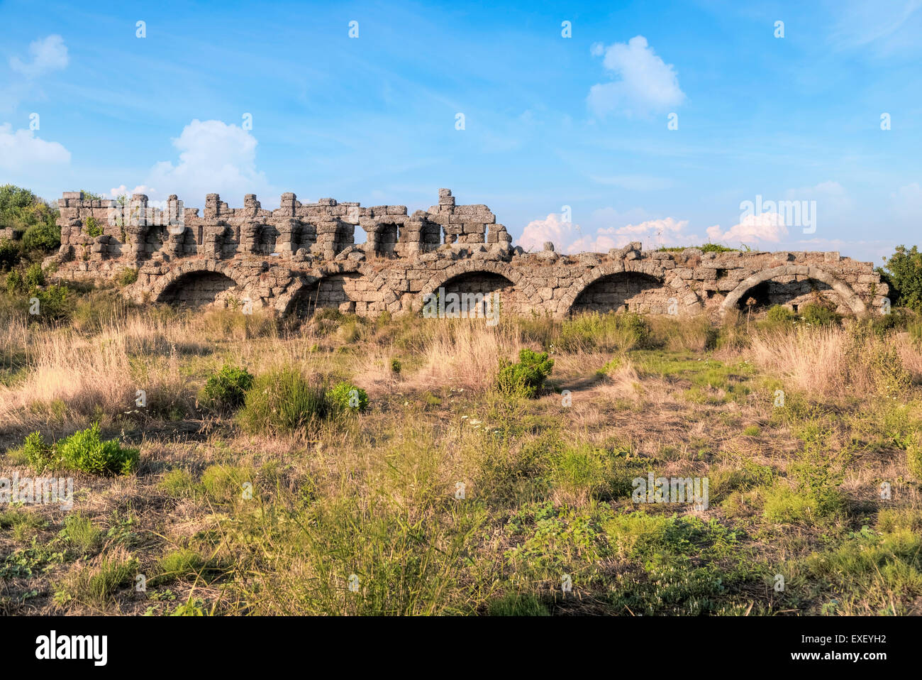 aqueduct, Side, Antalya; Pamphylia; Turkey Stock Photo
