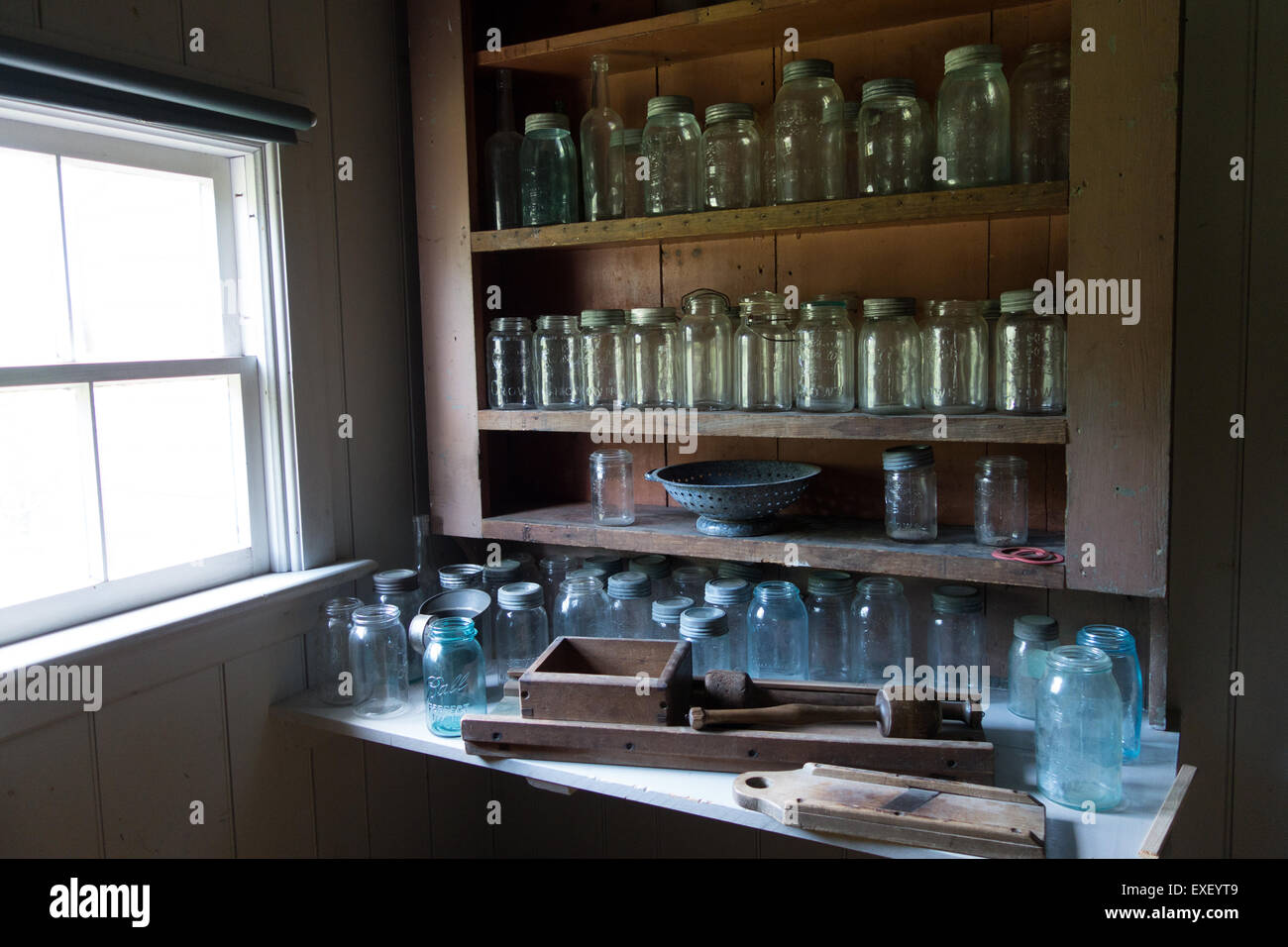 clean empty glass jar preserving storage Stock Photo