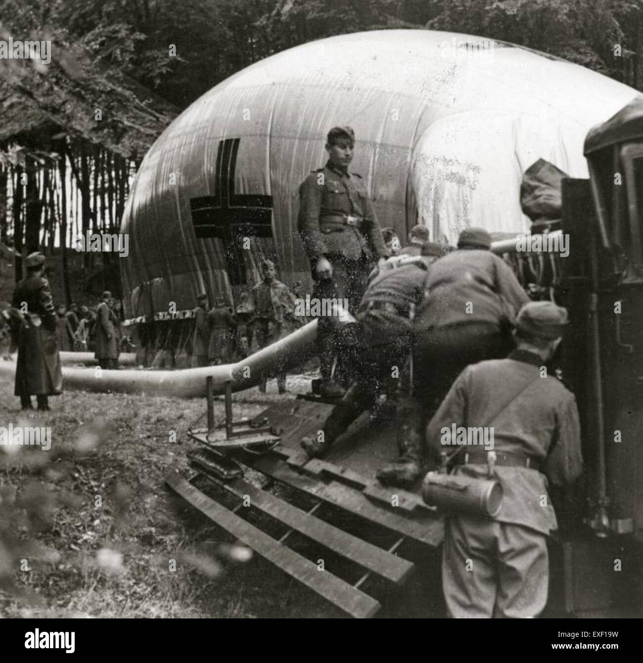 RPPC WW1 photo postcard of Germans deploying observation balloon RPPC WW1 photo postcard of Germans deploying observation balloon