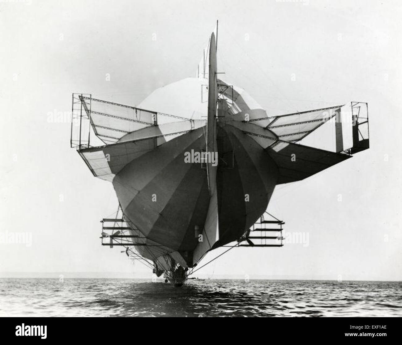 Zeppelin Rudder The image shows the Zeppelin LZ 4 airship, equipped with a large number ...