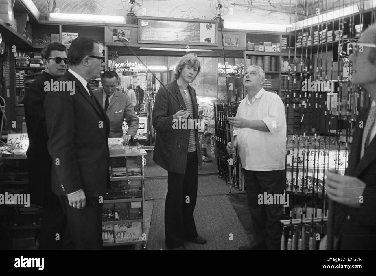 Hengelsportzaak Fishing tackle shop Stock Photo Alamy