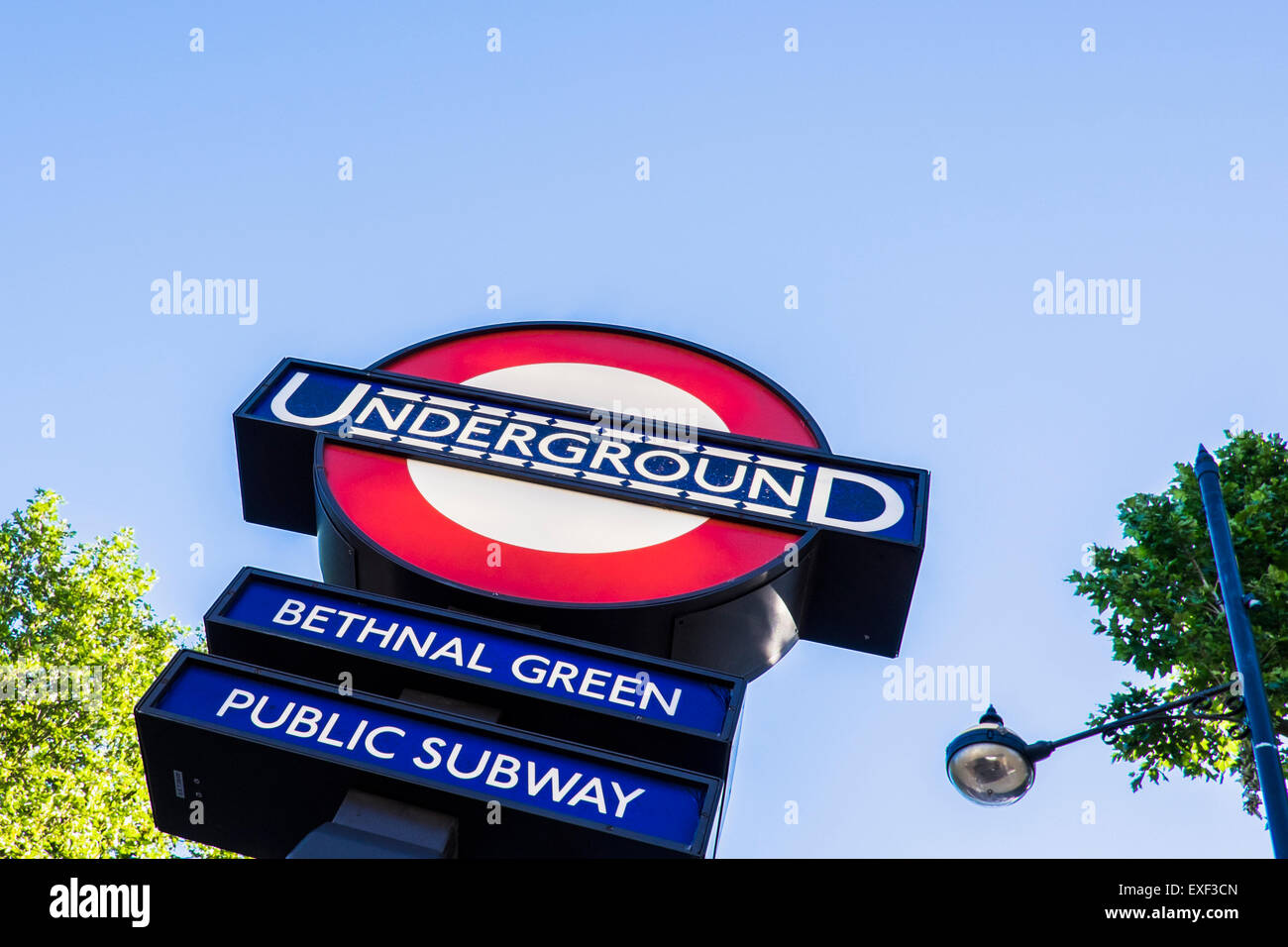 Bethnal Green Underground station sign Borough of Tower Hamlets London