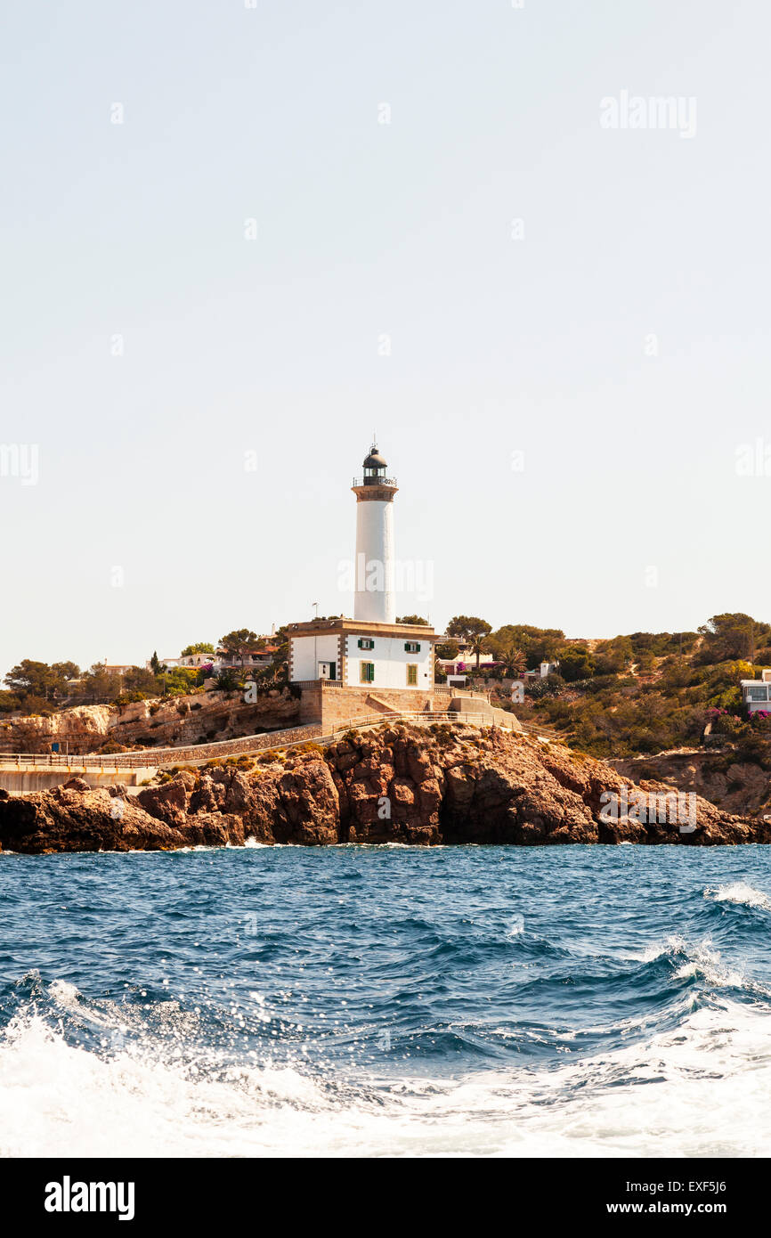 Ibiza town lighthouse sea beacon day daytime warning signal light ...