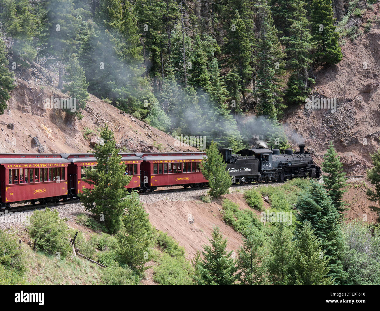 Train on the track, Cumbres & Toltec Scenic Railroad, Chama, New Mexico