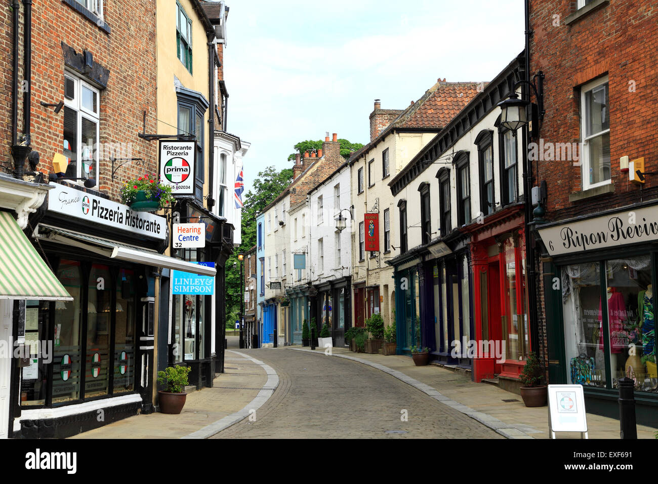 Ripon, Kirkgate, town centre street, Yorkshire England UK Stock Photo