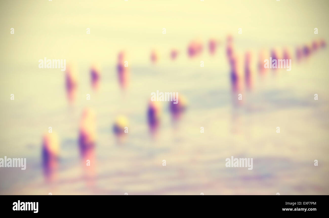 Retro blurred wooden posts photo, abstract background or texture. Stock Photo