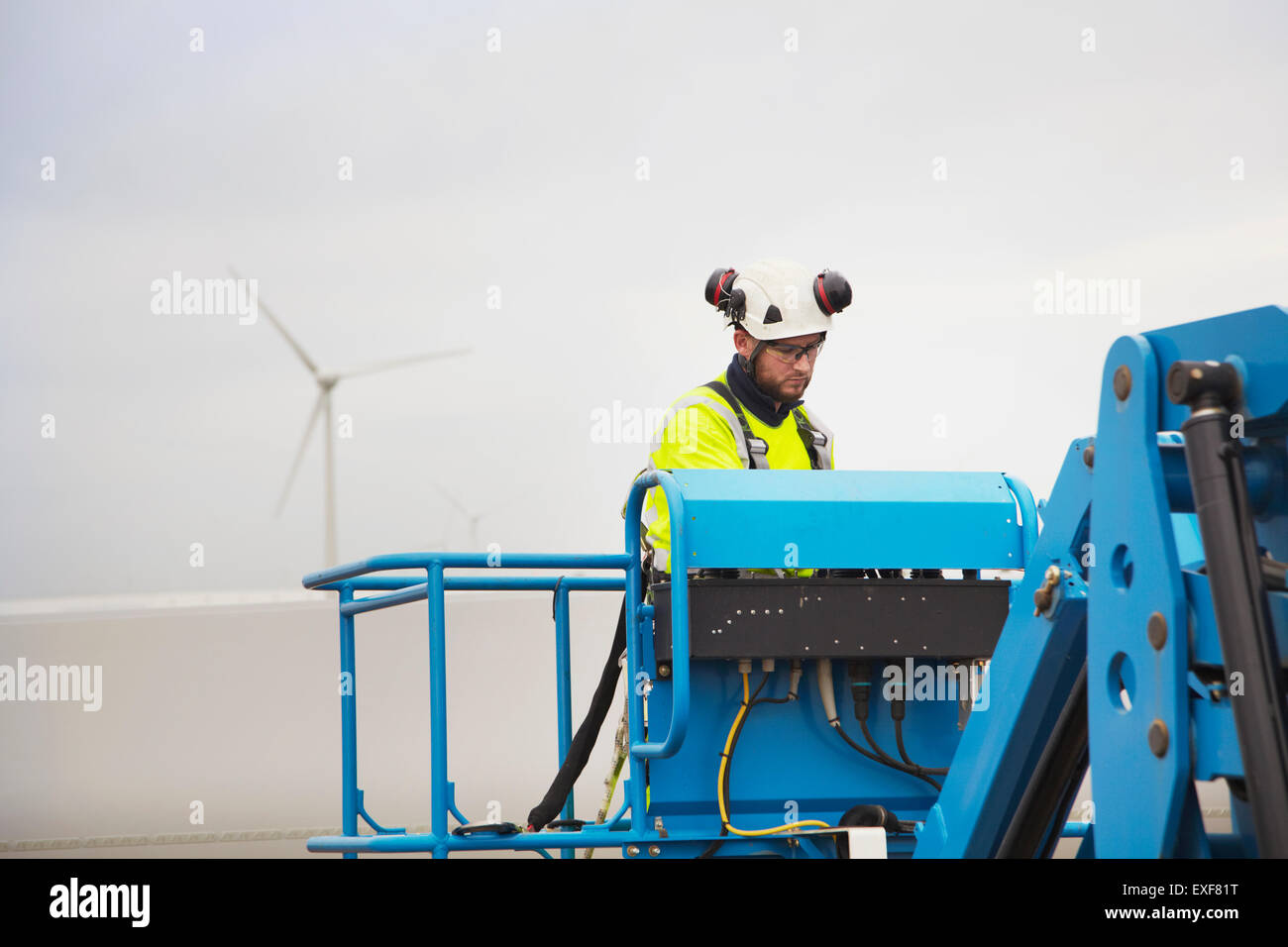 Engineer working on wind turbine Stock Photo Alamy