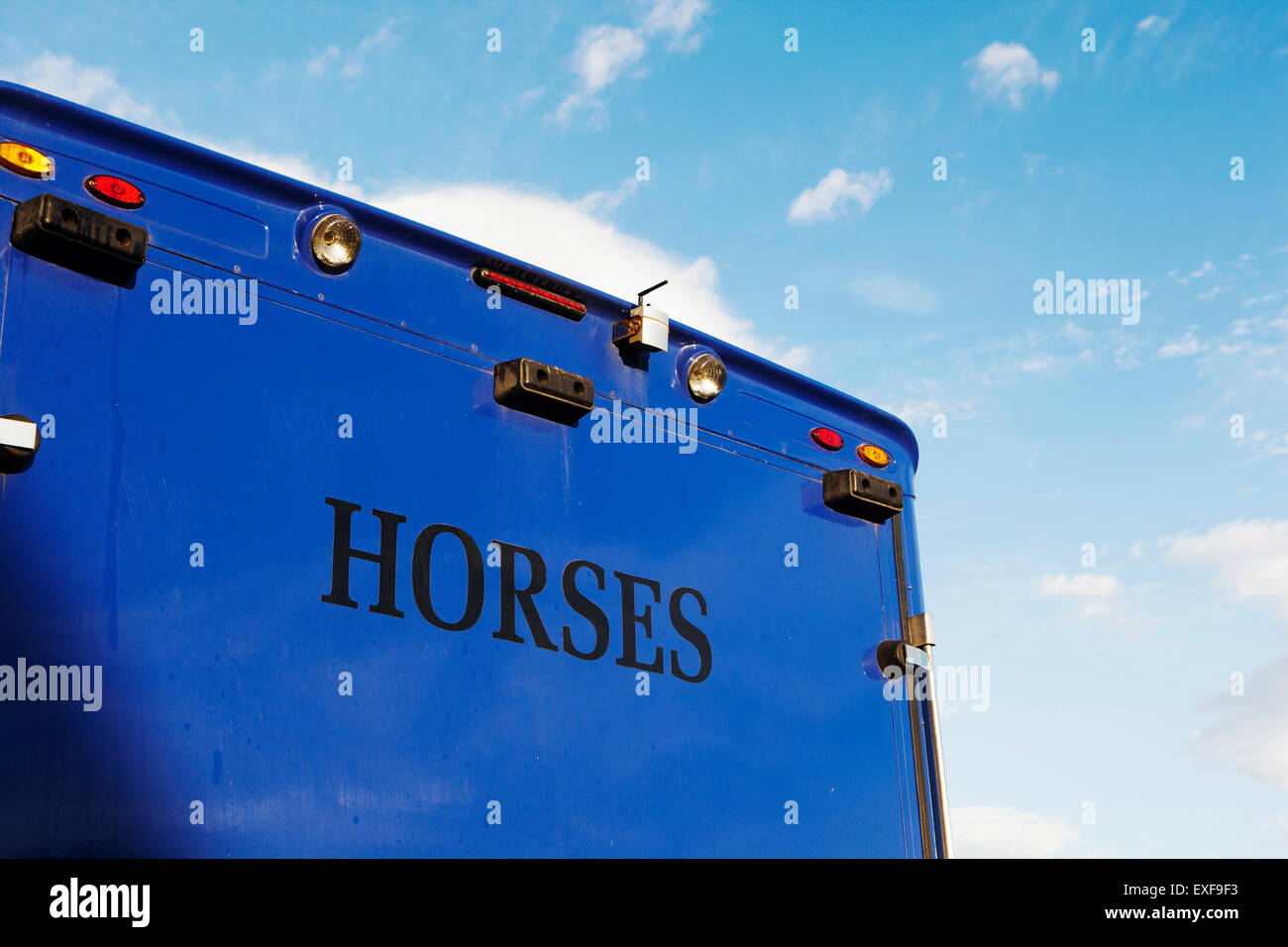 Horse carrier, horse racing Stock Photo