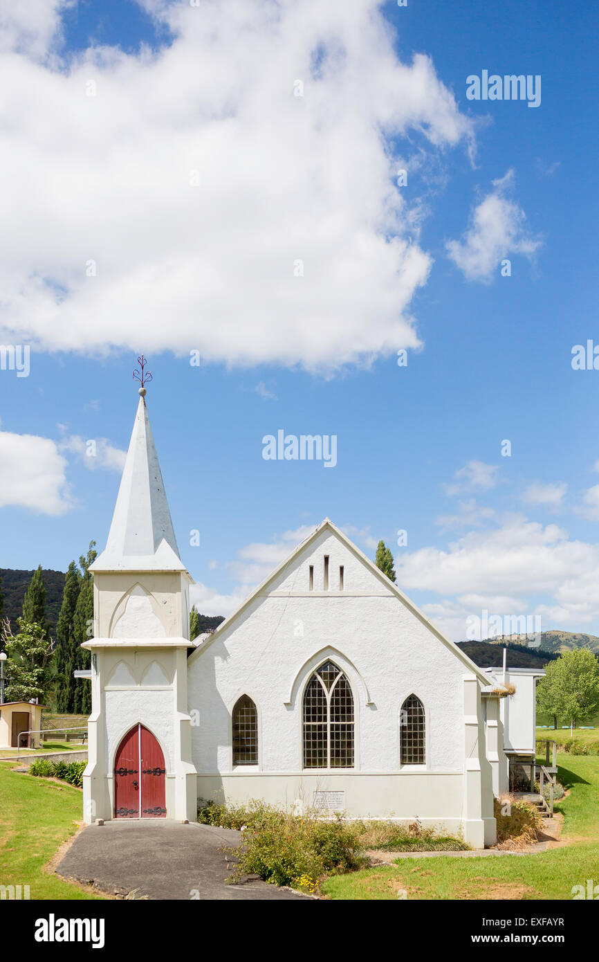 Church in Whangaroa, North Island, New Zealand Stock Photo