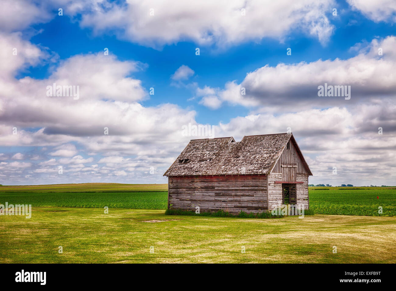 Old Shed In Iowa Field Stock Photo Alamy
