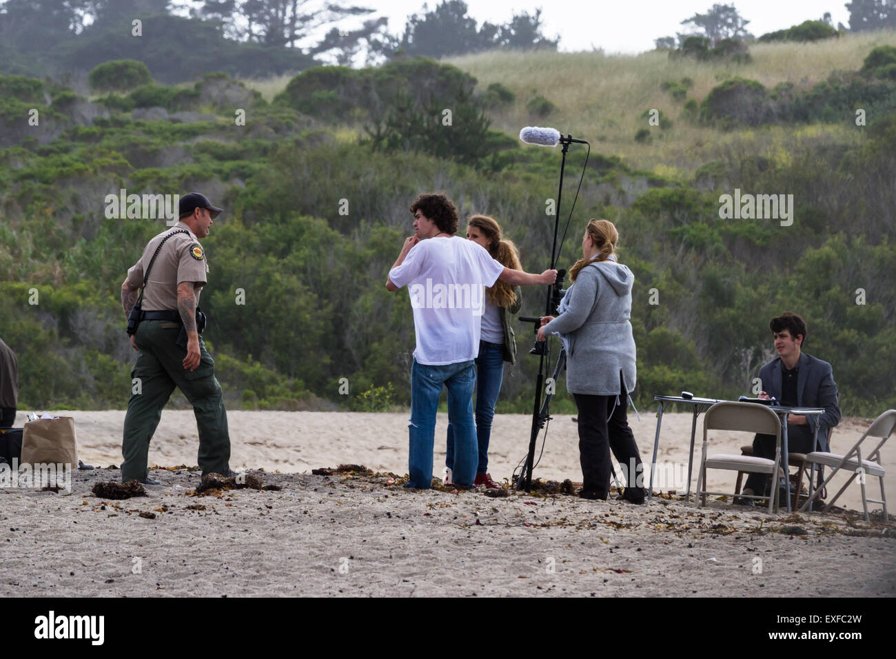 Carmel by the sea, California May 06 Park ranger checking on a