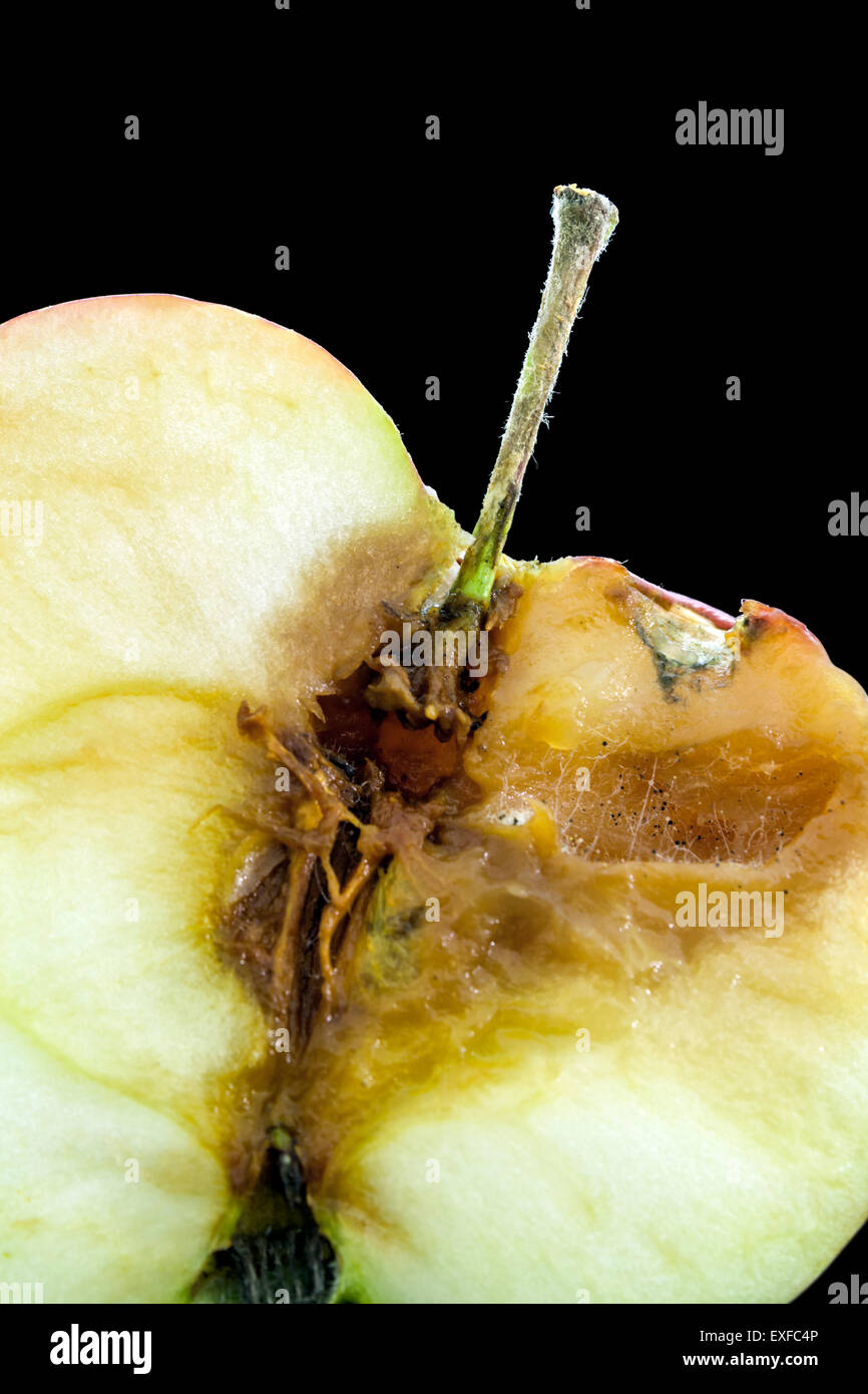 Cut apple isolated on black - No Sales on Alamy or anywhere else Stock Photo