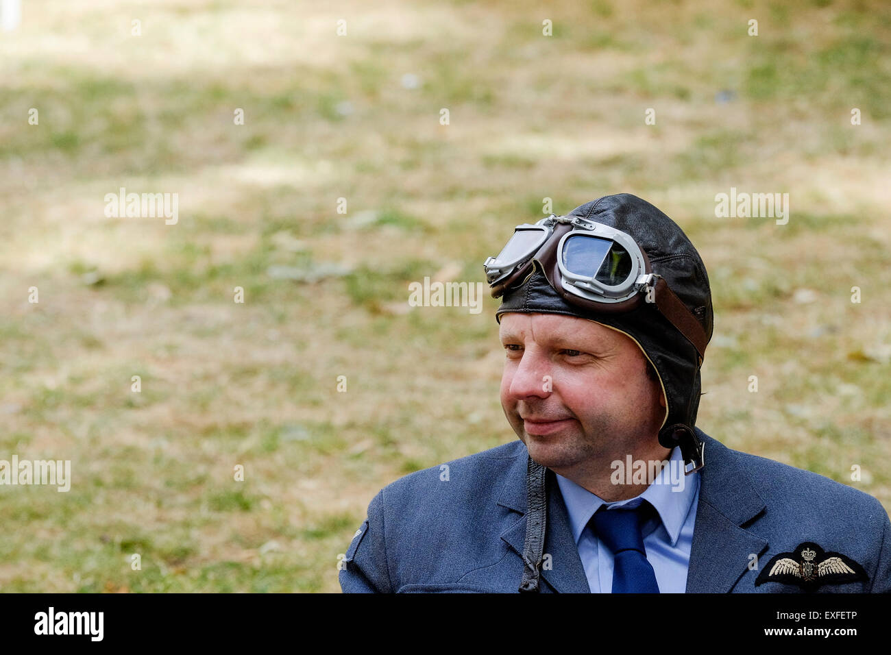 A chap dressed in a RAF uniform atRhe Chap Olympiad in Bloomsbury, London. Stock Photo