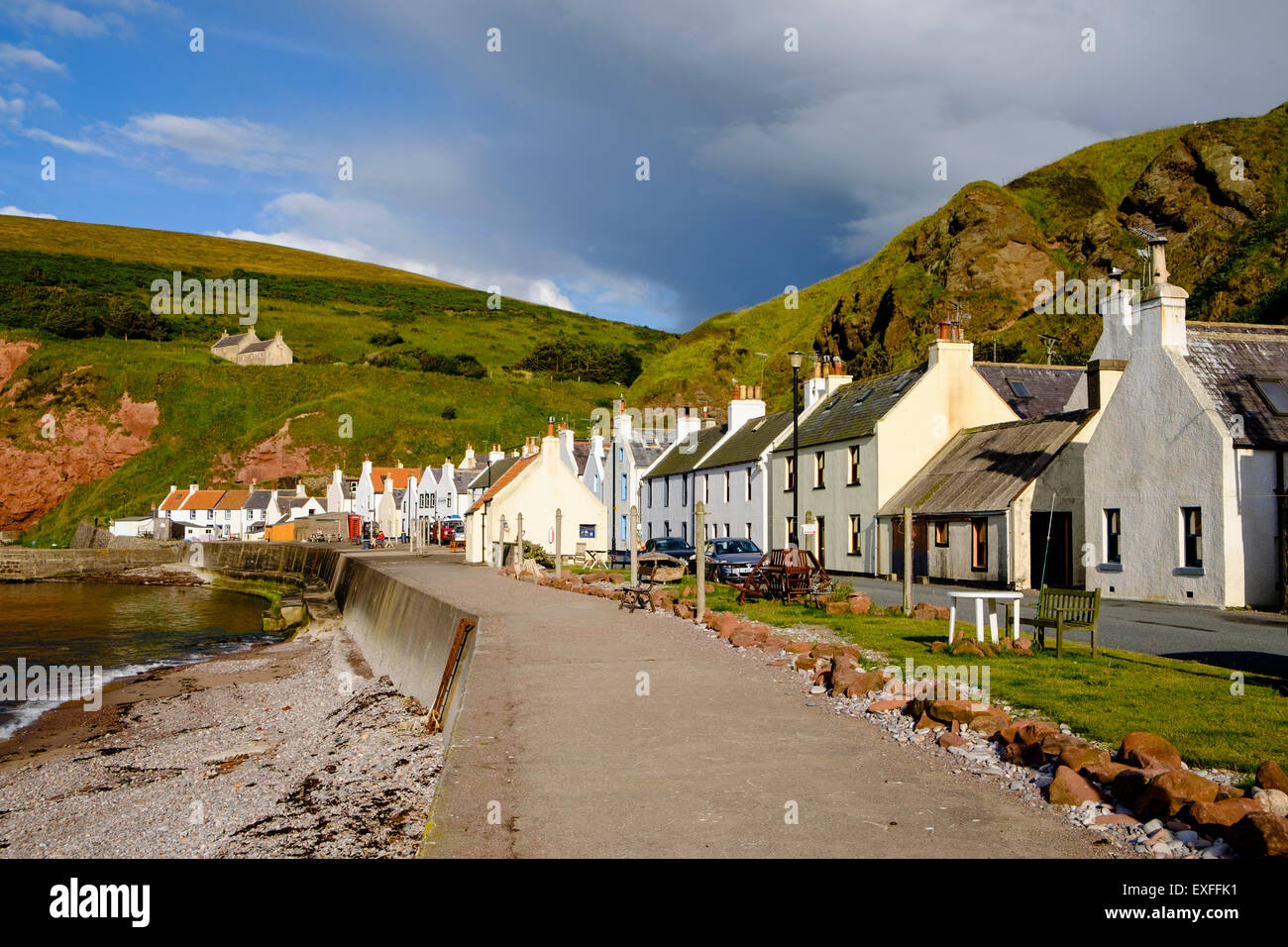Historic coastal village of Pennan in Aberdeenshire in Scotland United Kingdom Stock Photo