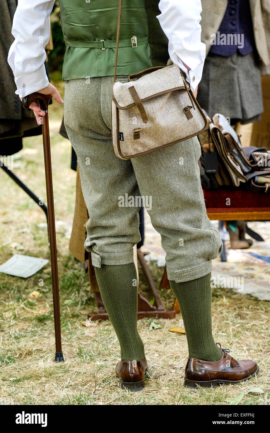 A chap wearing plus fours at The Chap Olympiad in Bloomsbury, London. Stock Photo