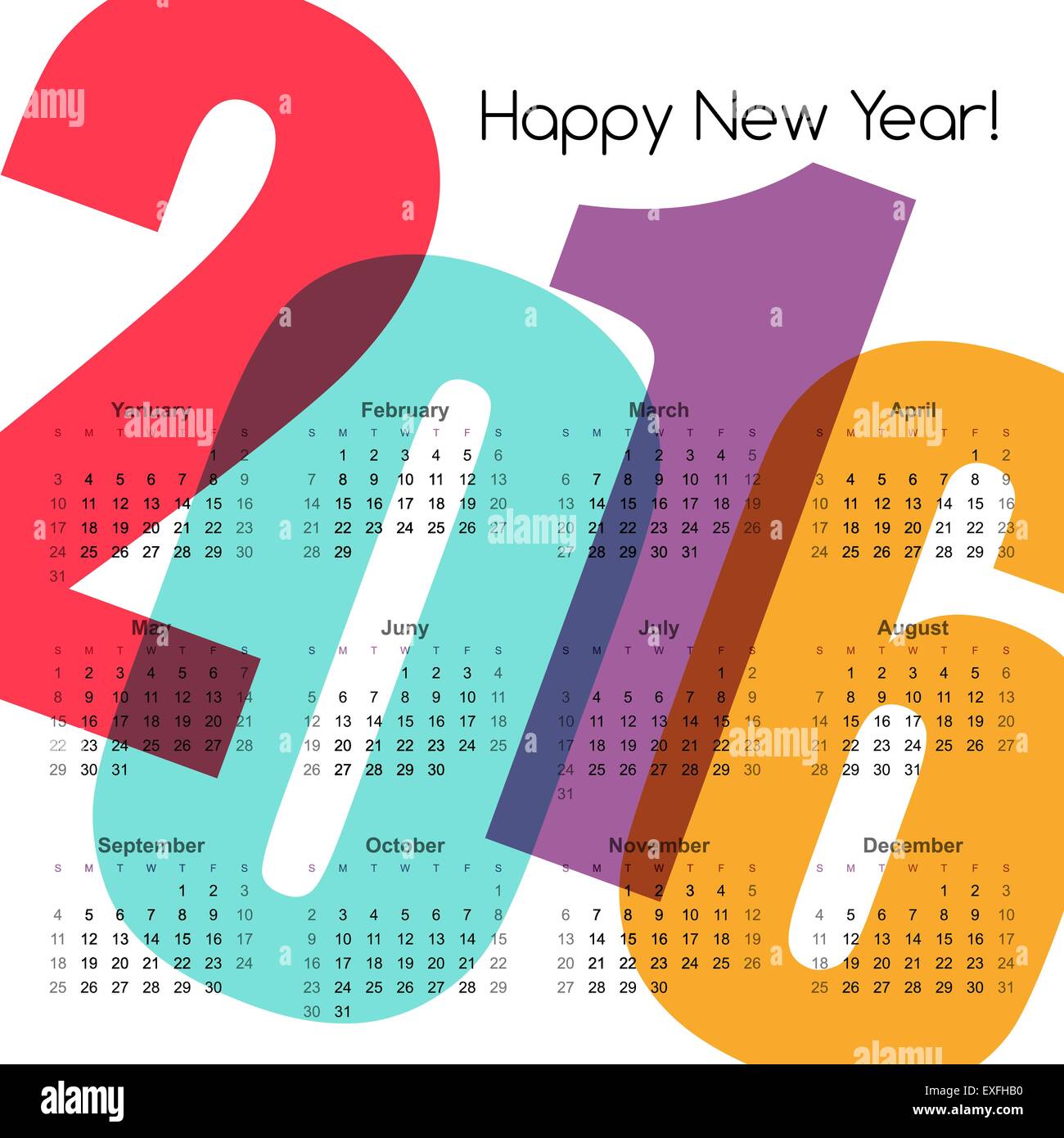 Year calendar vector illustration stock vector image art alamy
