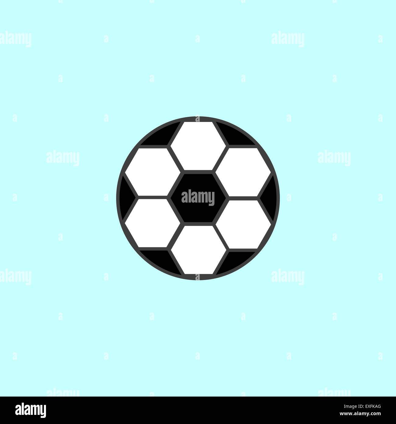 Soccer ball with black and white hexagons sport. A round ball on a