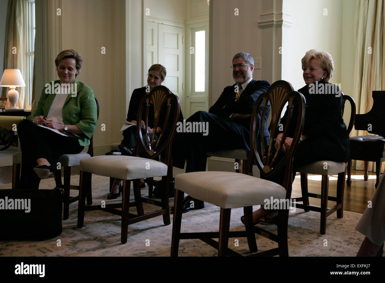 Mary Cheney, Megan Mitchell, David Addington and Lynne Cheney Watch Stock Photo