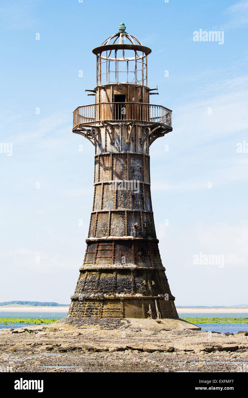 Derelict Whiteford lighthouse on the Gower peninsula in Wales is the