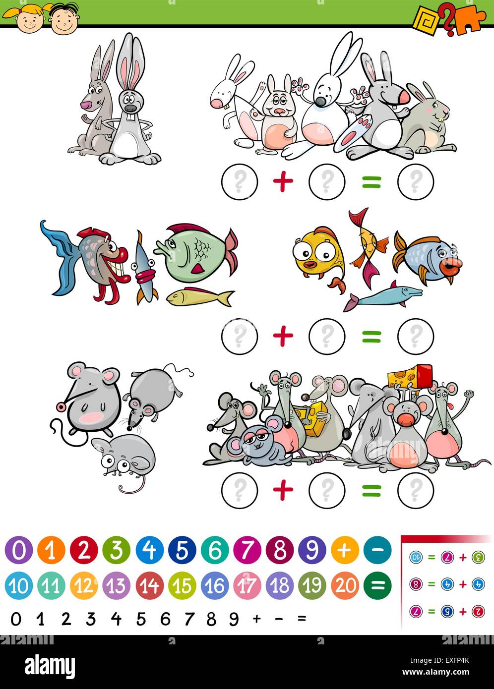 Cartoon Illustration of Education Mathematical Game for Preschool ...