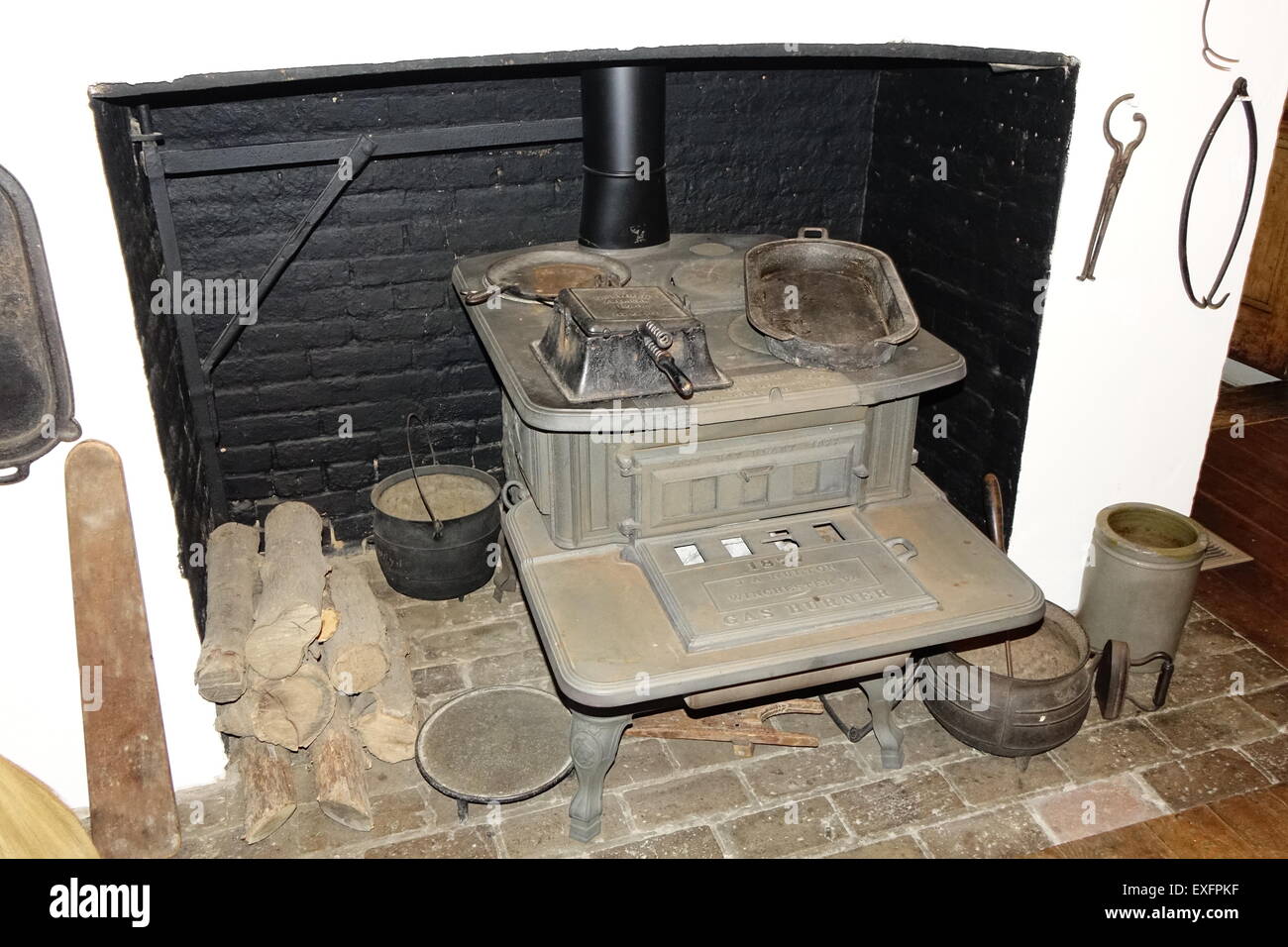 Cast iron kitchen stove. This one is displayed in the Stonewall Jackson