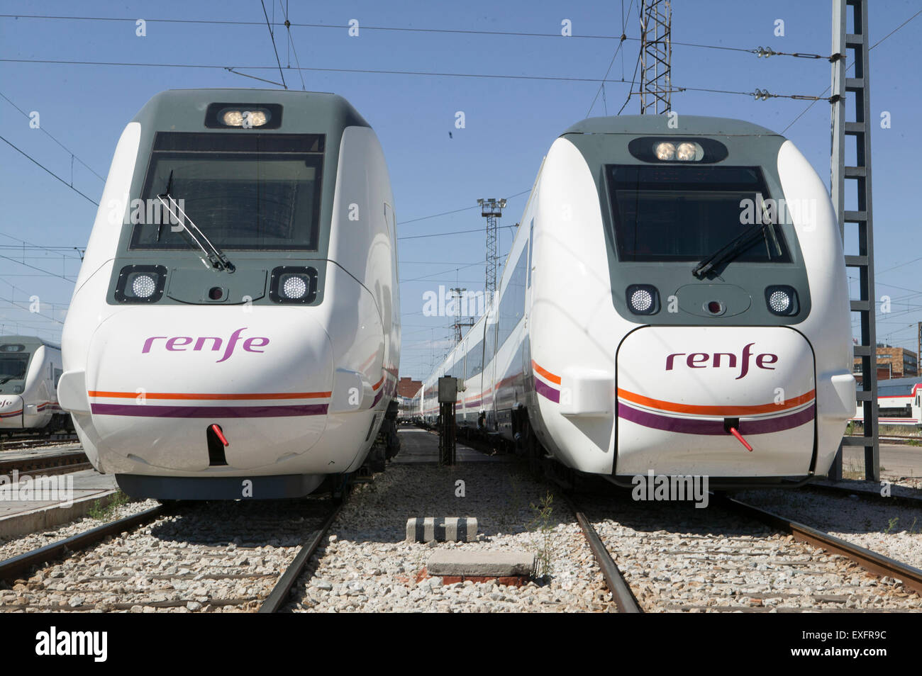 Spanish railway of regional circulation Stock Photo