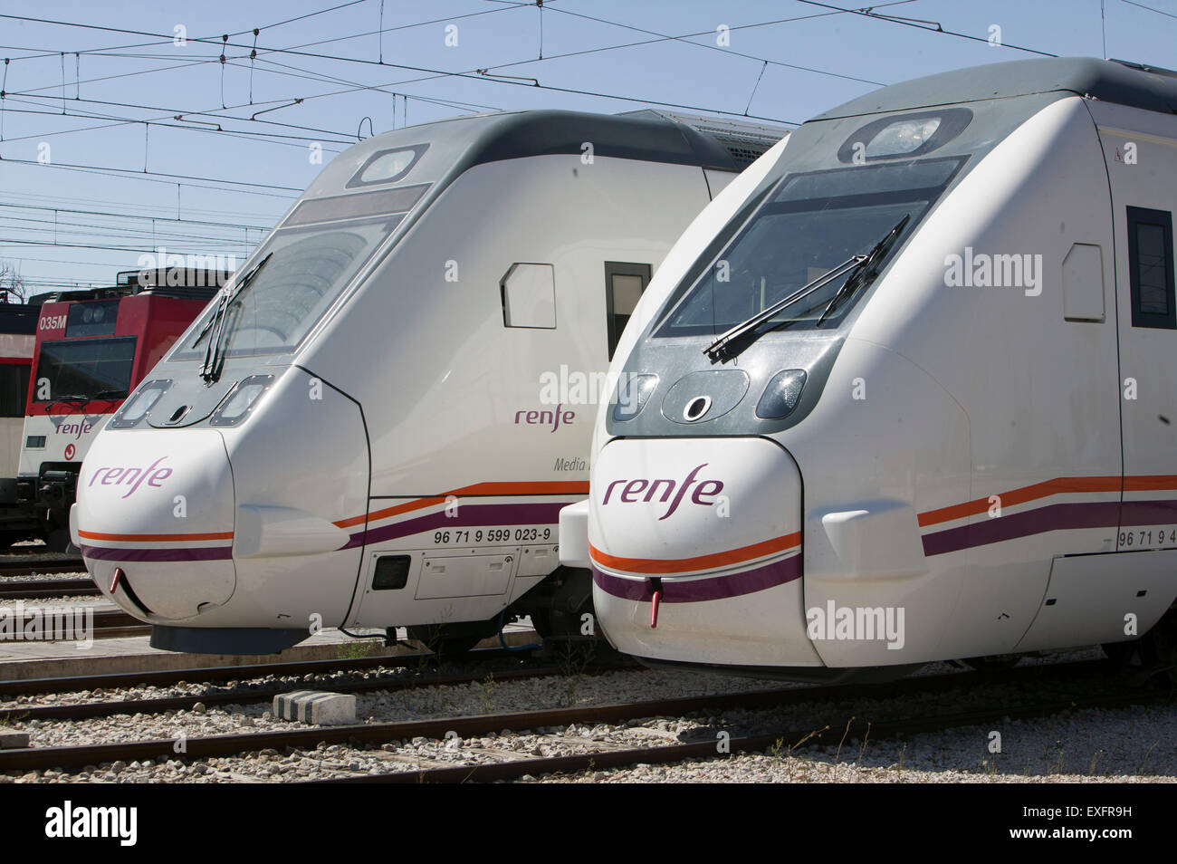 Spanish railway of regional circulation Stock Photo