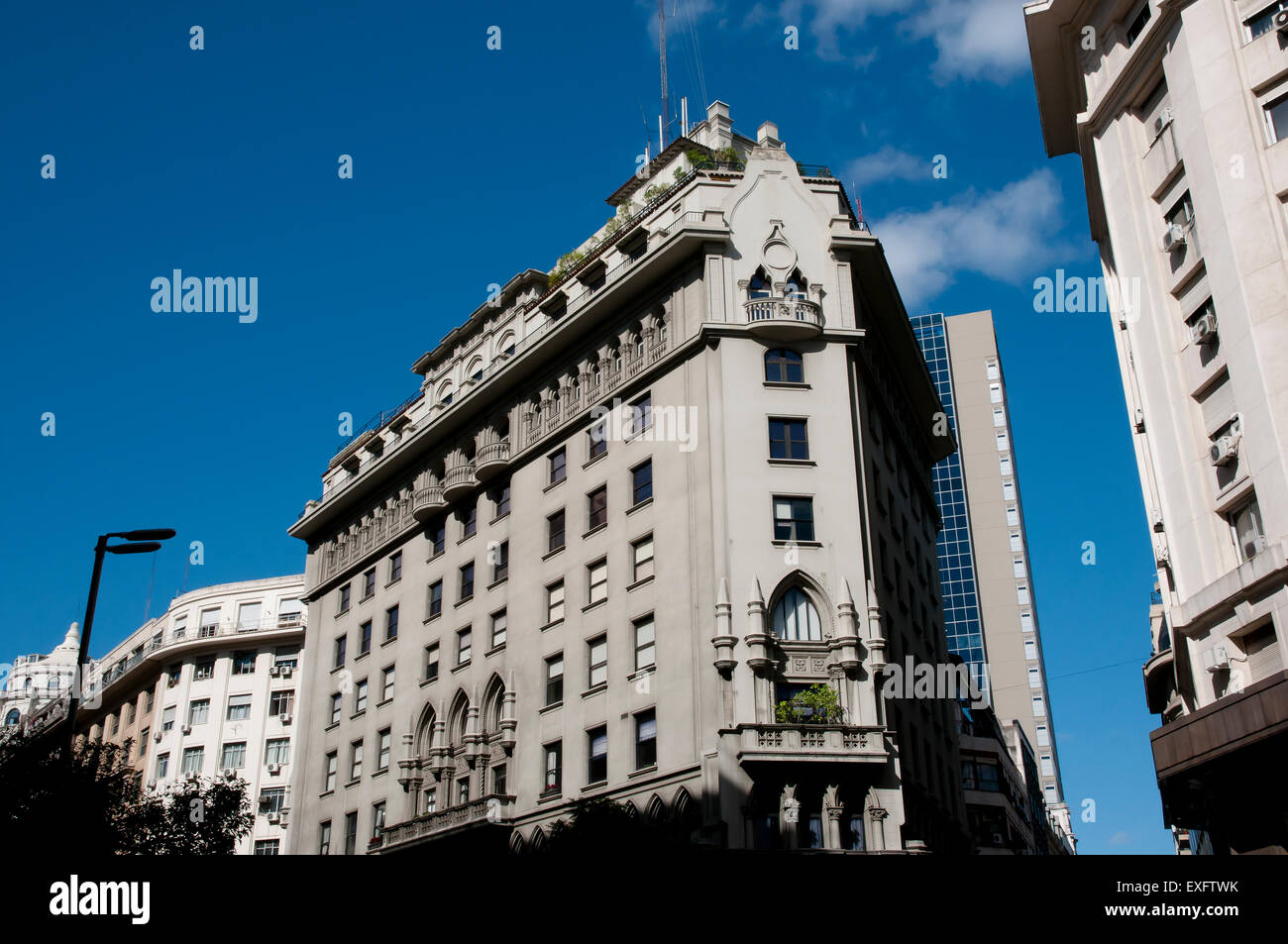 European Building on Roque Saenz Pena Avenue - Buenos Aires - Argentina Stock Photo